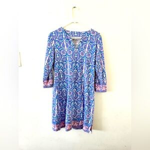 Coolibar UV Dress, Blue & Pink Printed Shift Dress - Women